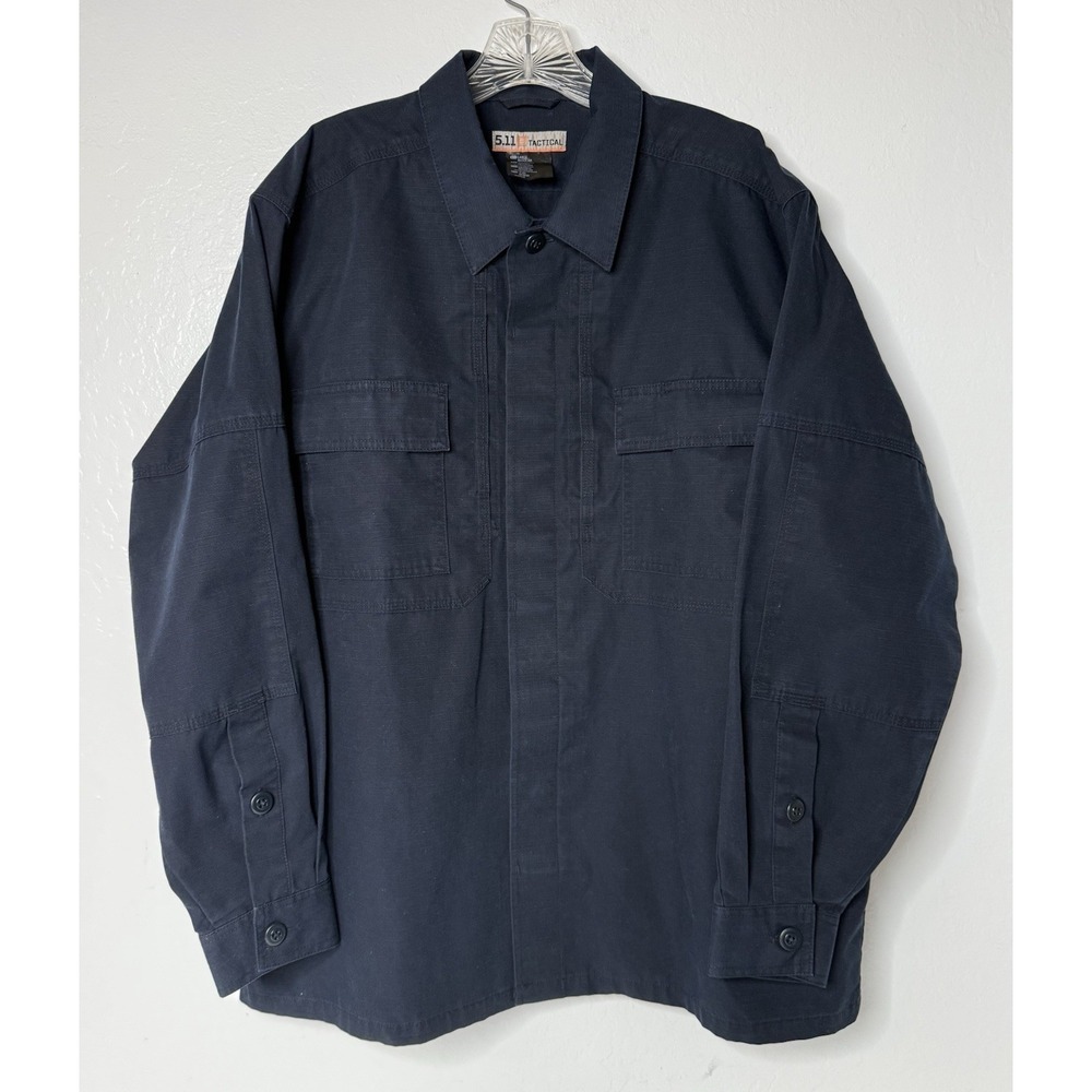 5.11 Tactical Long Sleeve Shirt Button Up Men's Size Large Blue Officer Work
